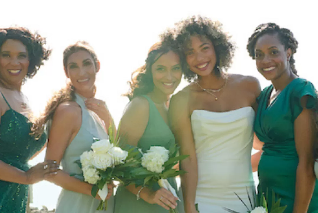 A group photo with the bride